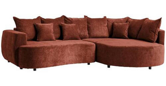 ECKSOFA in Chenille Rotbraun  - Rotbraun/Schwarz, Design, Kunststoff/Textil (307/194cm) - Carryhome