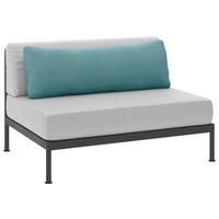 LOUNGEMITTELTEIL - Anthrazit/Petrol, Design, Textil/Metall (125/73/92cm) - Lomoco