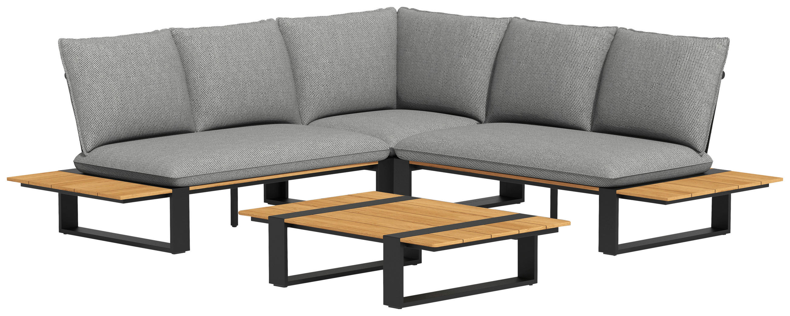 LOUNGEGARNITUR 4-teilig  - Anthrazit/Grau, Basics, Holz/Textil (247/247cm) - Tierra Outdoor