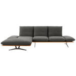 ECKSOFA in Flachgewebe Anthrazit  - Anthrazit/Schwarz, Design, Holz/Textil (159/314cm) - Dieter Knoll