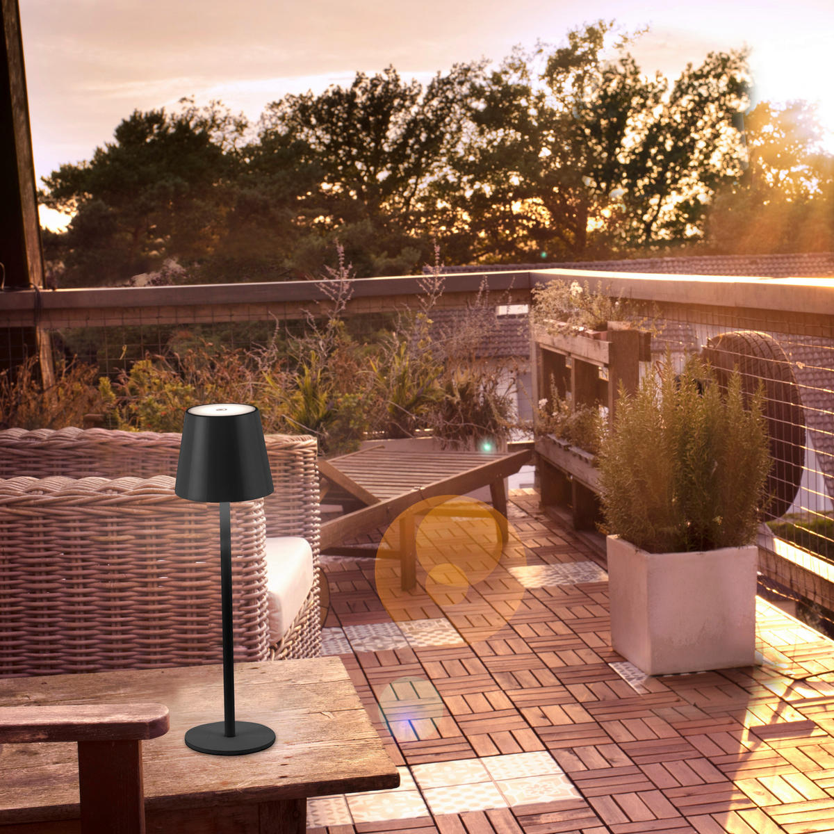 Akku-Tischleuchte 2er-Set 11/11/37,5 cm  - Schwarz, Design, Kunststoff/Metall (11/11/37,5cm) - Just Light