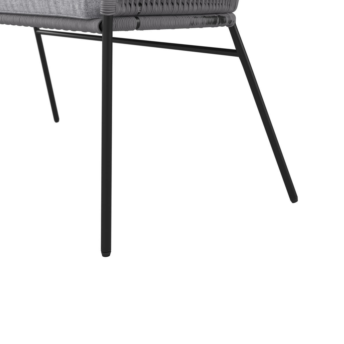 GARTENSET   - Schwarz/Grau, Modern, Textil/Metall (90/50/38cm) - Ambia Garden