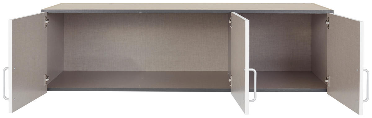 AUFSATZSCHRANK 136/39/54 cm  in  - Alufarben/Weiß, KONVENTIONELL, Holzwerkstoff/Metall (136/39/54cm) - Rauch Möbel