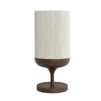 TISCHLEUCHTE Dania 22,5/22,5/50 cm  - Dunkelbraun/Creme, Design, Kunststoff/Textil (22,5/22,5/50cm) - Light & Living