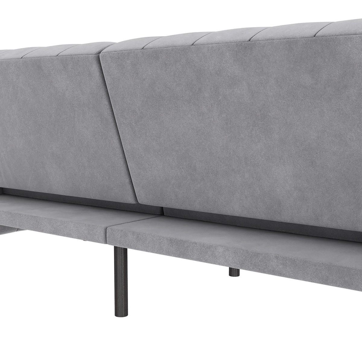 SCHLAFSOFA FIRENZE in Velours Hellgrau Vintage, Skandinavisch, Modern  - Hellgrau/Schwarz, Basics, Holz/Textil (236/83/87cm) - Livetastic