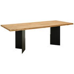ESSTISCH in Holz 220/100/75 cm  - Eichefarben/Schwarz, ROMANTIK / LANDHAUS, Holz/Metall (220/100/75cm) - Linea Natura