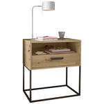 NACHTKÄSTCHEN 60/65/39 cm  in Eiche Artisan  - Schwarz/Eiche Artisan, Design, Holzwerkstoff/Kunststoff (60/65/39cm) - Carryhome