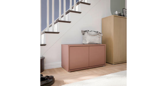GARDEROBENBANK - Terracotta/Grau, MODERN, Kunststoff (74,5/41,5/34,9cm) - Carryhome