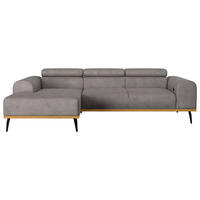 ECKSOFA Mikrofaser Grau  - Schwarz/Grau, Konventionell, Textil/Metall (157/244cm) - Cotta