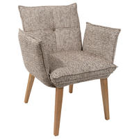 ARMLEHNSTUHL in Holz, Textil Taupe, Eichefarben  - Taupe/Eichefarben, KONVENTIONELL, Holz/Textil (72/86/65cm) - Valdera
