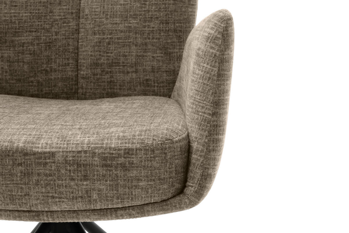 ARMLEHNSTUHL  in Flachgewebe  - Schwarz/Cappuccino, Design, Textil/Metall (60/87/61cm) - Novel