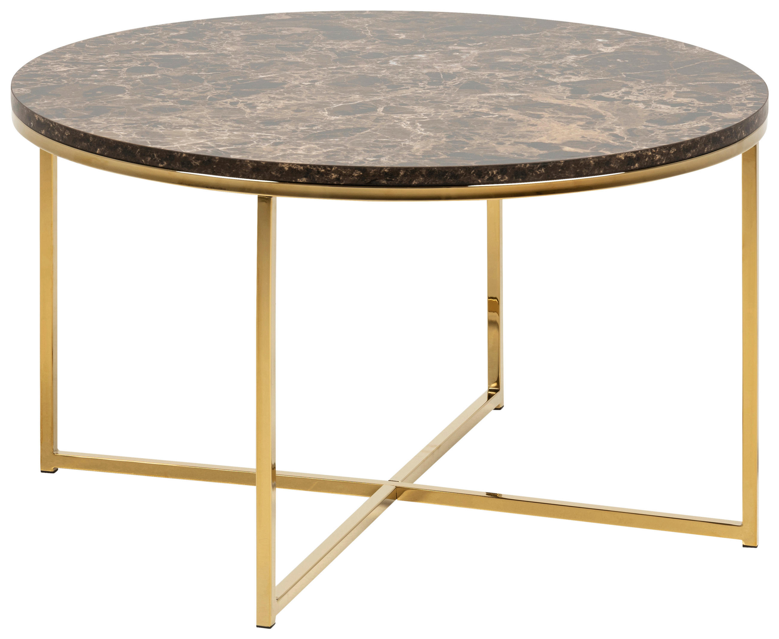 COUCHTISCH in Holzwerkstoff 80/80/46 cm  - Goldfarben/Braun, Trend, Holzwerkstoff/Metall (80/80/46cm) - Livetastic