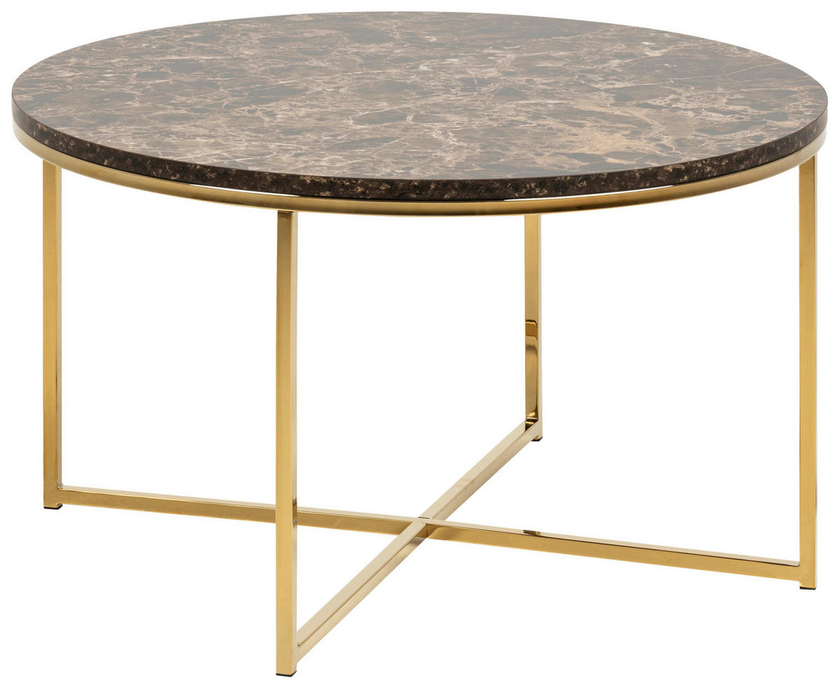 COUCHTISCH in Holzwerkstoff 80/80/46 cm  - Goldfarben/Braun, Trend, Holzwerkstoff/Metall (80/80/46cm) - Livetastic