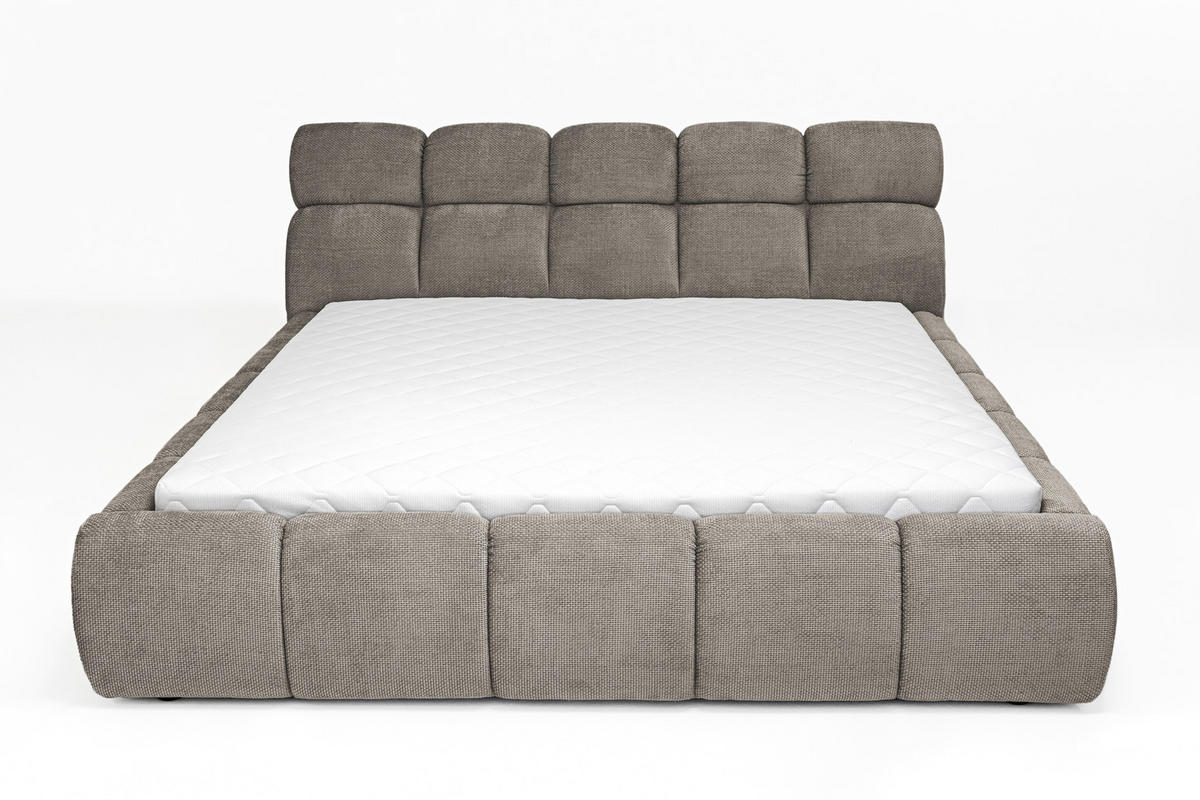 POLSTERBETT 180/200 cm  in Hellbraun  - Hellbraun/Schwarz, Design, Kunststoff/Textil (180/200cm) - Esposa