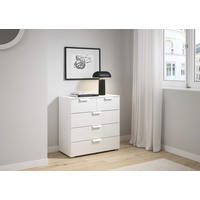 KOMMODE  in 80/81/42 cm  - Weiß, Design, Glas/Holzwerkstoff (80/81/42cm) - Xora