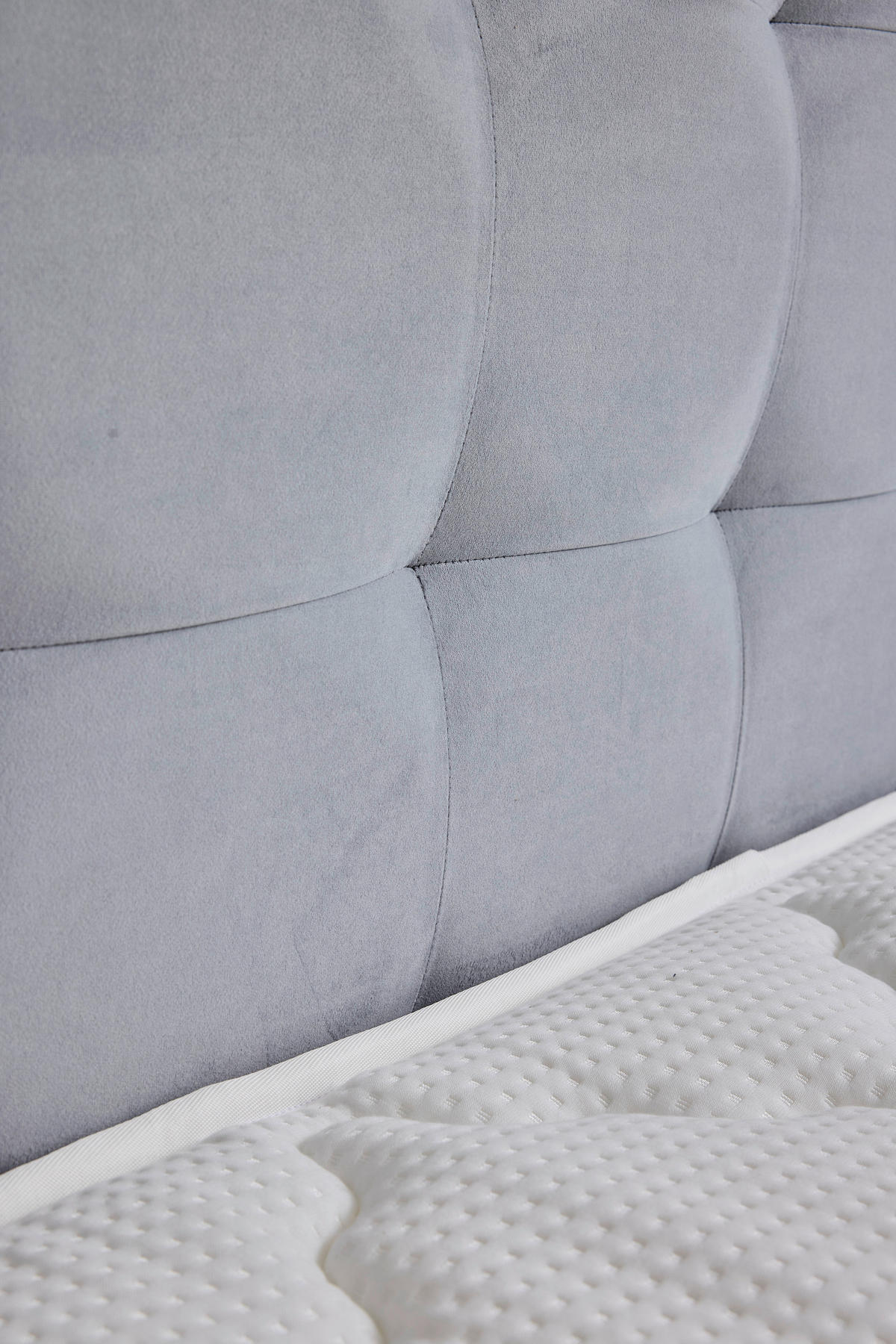 BOXSPRINGBETT 140/200 cm  in Hellgrau  - Hellgrau/Schwarz, MODERN, Holzwerkstoff/Textil (140/200cm) - MID.YOU