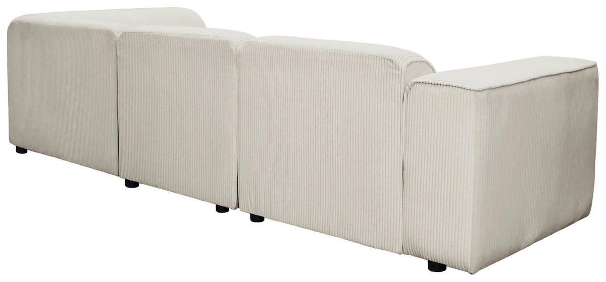 ECKSOFA ANTHONY Beige Cord  - Beige/Schwarz, Design, Kunststoff/Textil (275/163cm) - MID.YOU