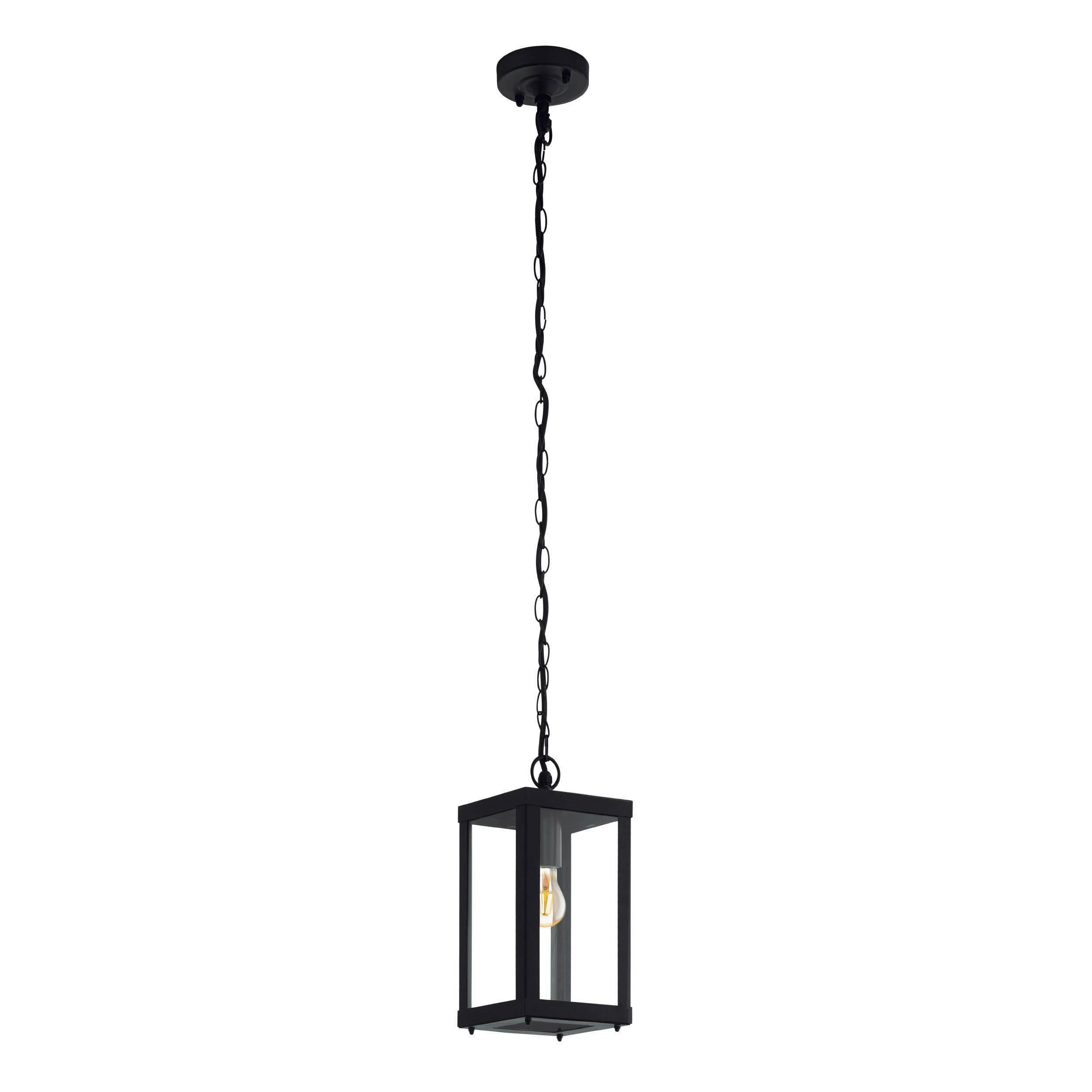 AUßENHÄNGELEUCHTE Alamonte 15/15/128,5 cm   - Klar/Schwarz, KONVENTIONELL, Glas/Metall (15/15/128,5cm) - Eglo