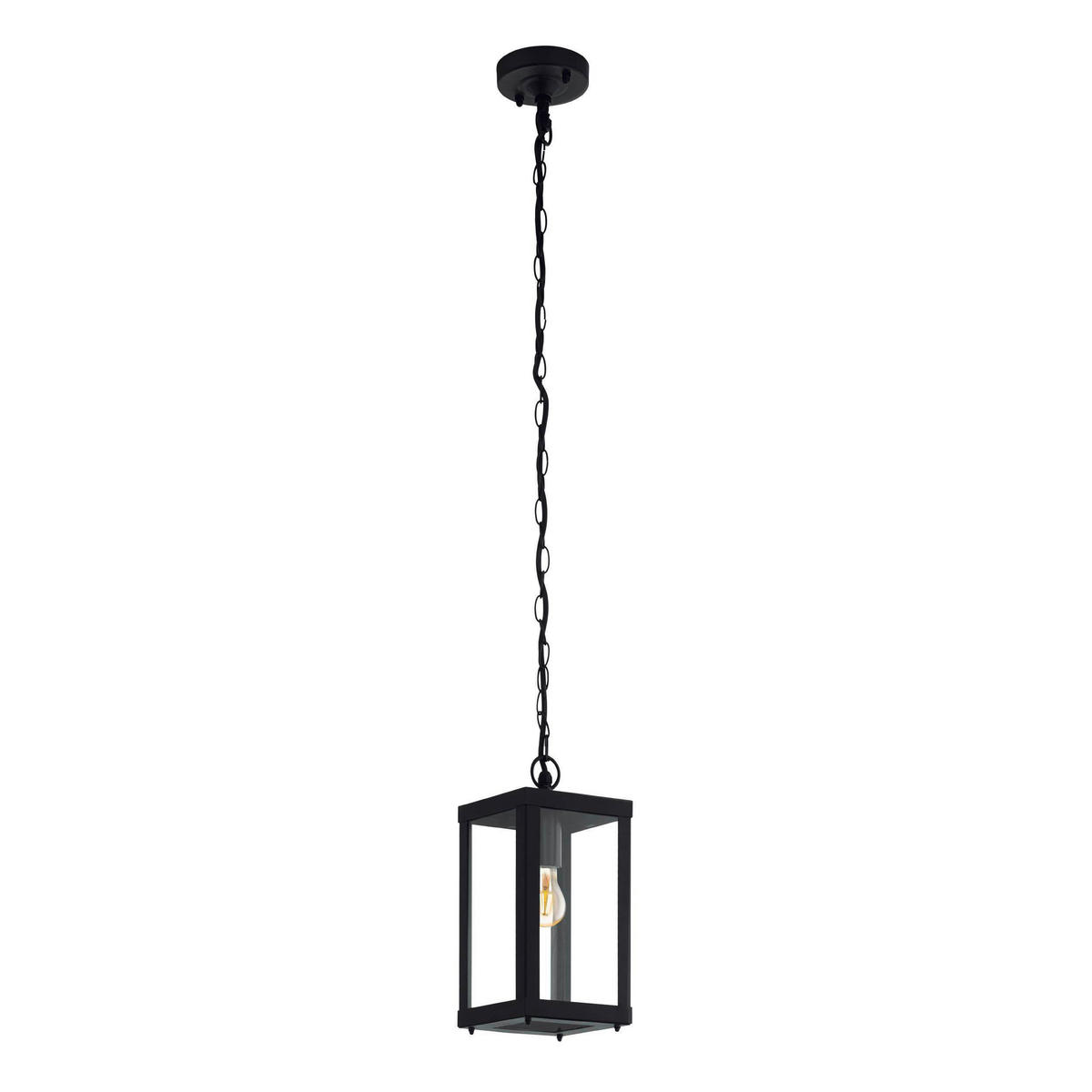 VENKOVNÍ ZÁVĚSNÉ SVÍTIDLO - černá/čiré, Konvenční, kov/sklo (15/15/128,5cm) - Eglo