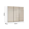 SCHWEBETÜRENSCHRANK  in Weiß, Champagner  - Chromfarben/Champagner, KONVENTIONELL, Glas/Holzwerkstoff (242/223/68cm) - Novel