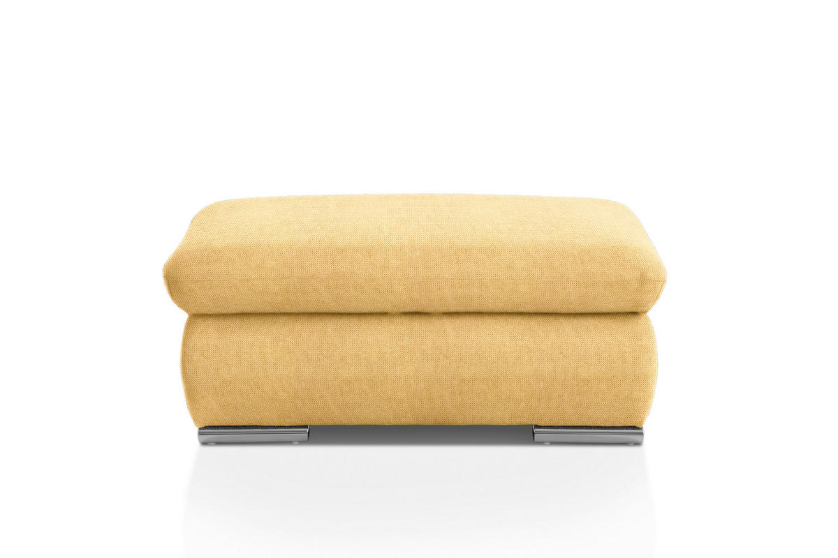 HOCKER Chenille Gelb  - Chromfarben/Gelb, Design, Textil/Metall (101/45/74cm) - Livetastic
