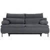 BOXSPRINGSOFA in Webstoff Grau  - Schwarz/Grau, Design, Textil/Metall (202/93/100cm) - Novel