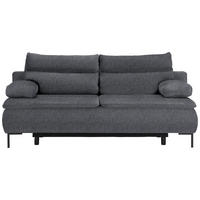 BOXSPRINGSOFA in Webstoff Grau  - Schwarz/Grau, Design, Textil/Metall (202/93/100cm) - Novel