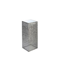 BLUMENSÄULE Metall, Glas   - Silberfarben, Basics, Glas/Metall (27/70/27cm)