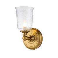 BADEZIMMER-WANDLEUCHTE Hugolake 13.3/24.8 /15.2 cm  - Messingfarben, KONVENTIONELL, Glas/Metall (13.3/24.8 /15.2cm) - Elstead Lighting