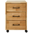 ROLLCONTAINER Wildeiche massiv Eichefarben  - Eichefarben, MODERN, Holz/Kunststoff (40/57/42cm) - Linea Natura