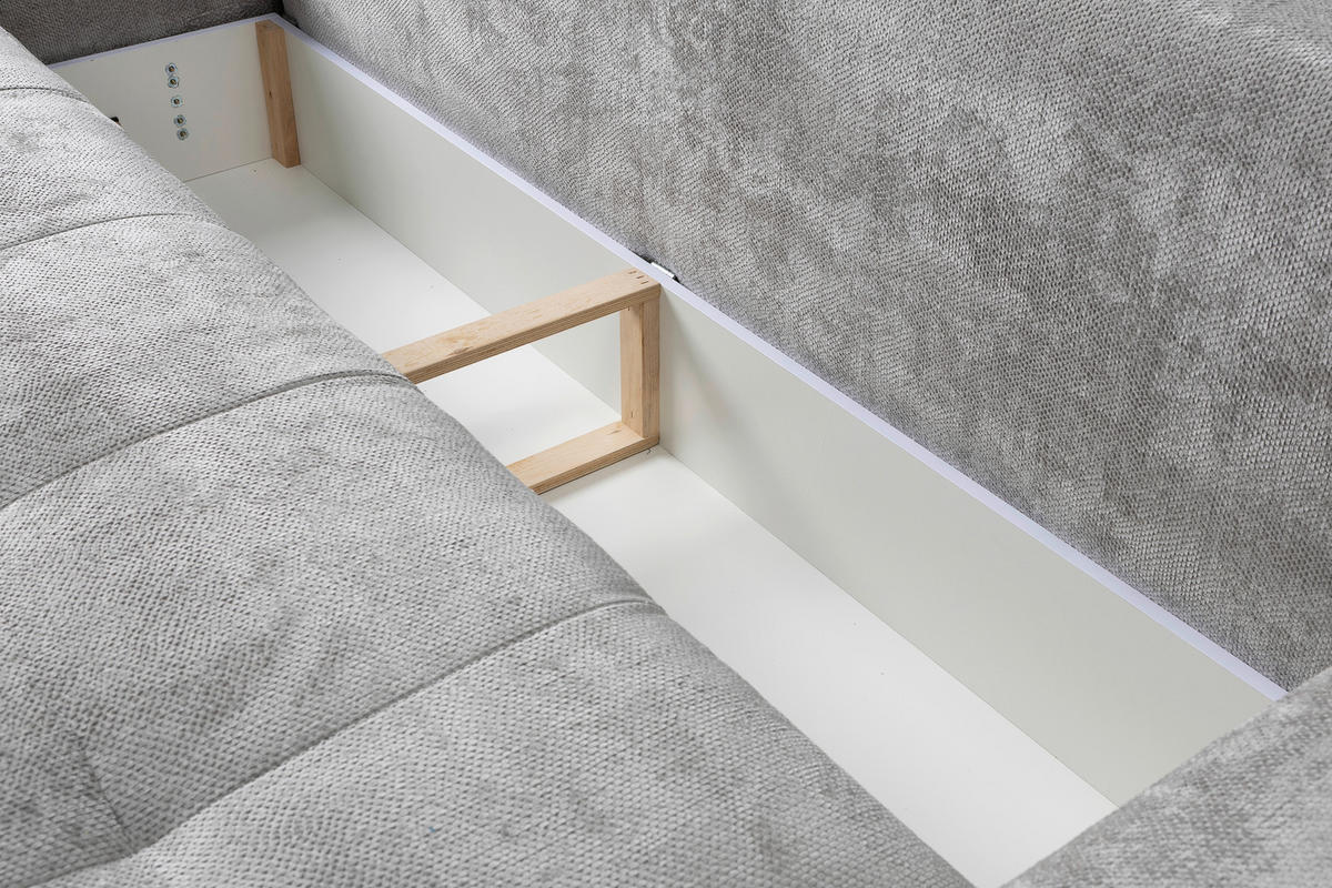 SCHLAFSOFA ELMA Struktur Sandfarben  inkl. Rückenkissen, Nierenkissen, Armlehnenkissen, Rücken echt  - Sandfarben/Schwarz, KONVENTIONELL, Holz/Kunststoff (280/73-93/107cm) - Livetastic