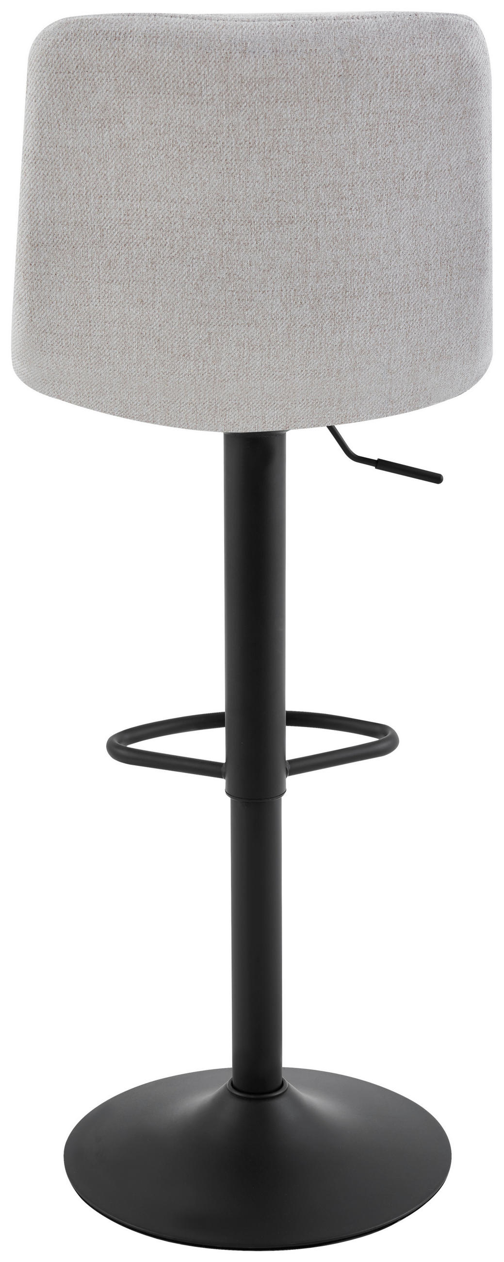 BARHOCKER Webstoff Schwarz, Beige Eisen Sitzfläche 360° drehbar  - Beige/Schwarz, Design, Textil/Metall (43/90-112/47cm) - Stylife