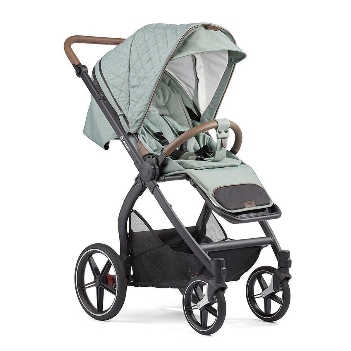 KOMBIKINDERWAGEN  FX4 Swing Set  Mint  - Schwarz/Mintgrün, Basics, Textil (100/55/130cm) - Gesslein