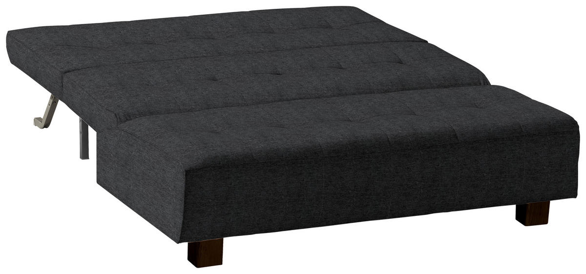 SCHLAFSOFA Dunkelgrau  - Dunkelgrau/Schwarz, Design, Textil/Metall (165/92/102cm) - Novel