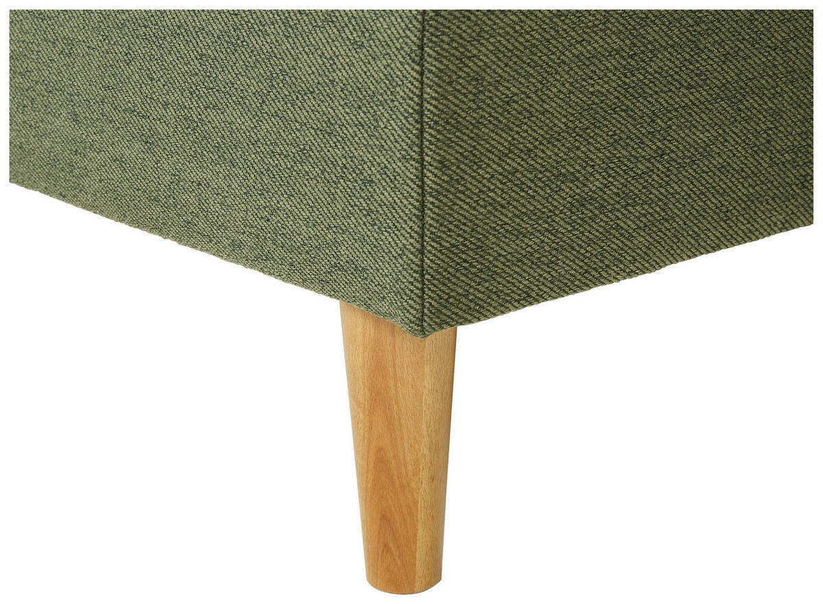 ECKSOFA in Flachgewebe Olivgrün  - Eiche Wotan/Olivgrün, Konventionell, Holz/Textil (255/157cm) - Carryhome