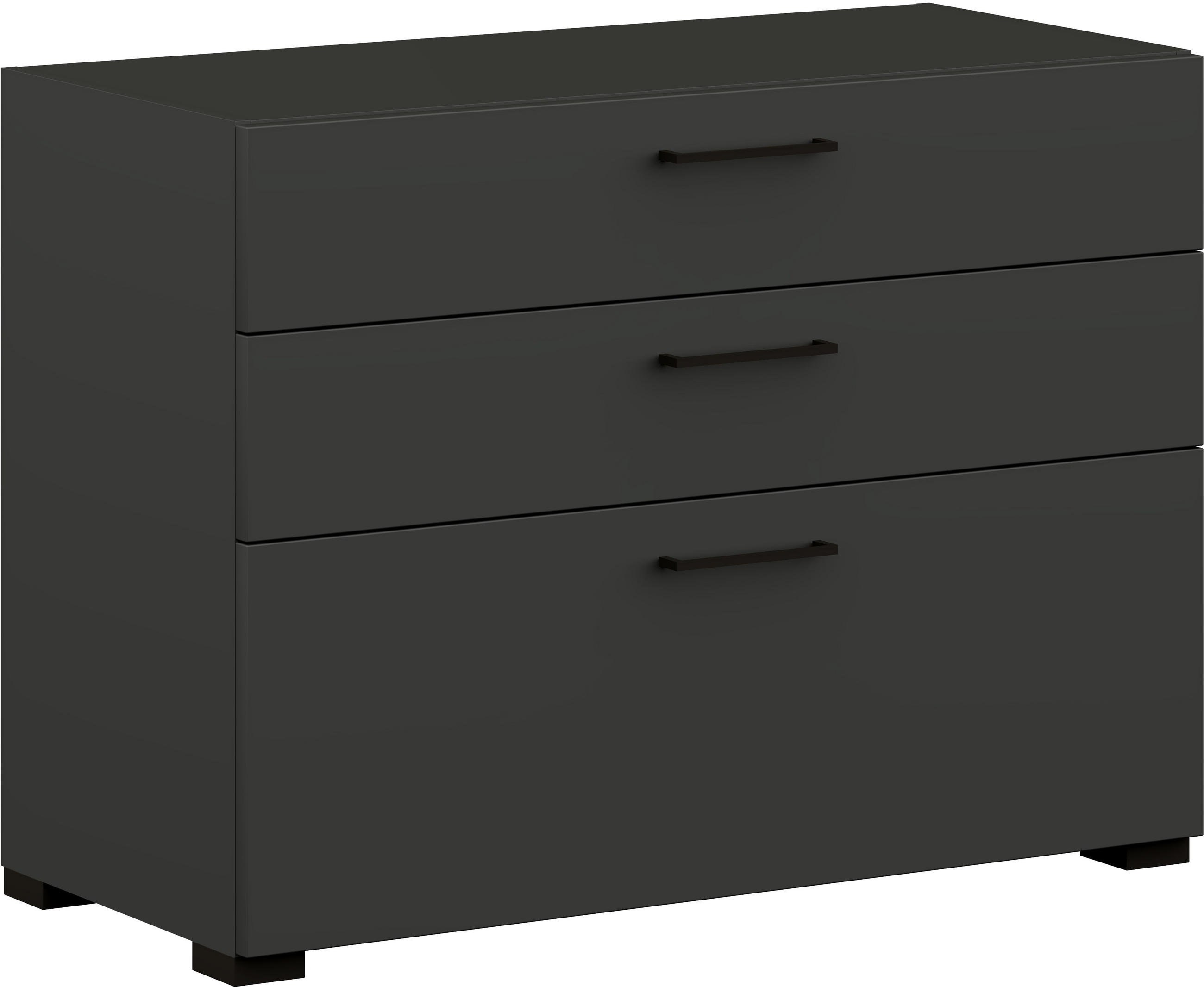 KOMMODE  in 100/72,8/41,9 cm  - Anthrazit/Graphitfarben, Design, Holzwerkstoff/Metall (100/72,8/41,9cm) - Cantus