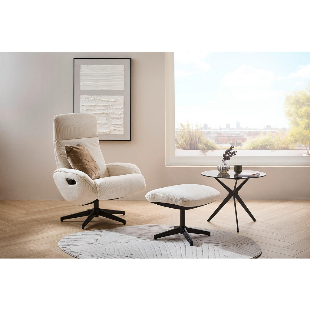 Thumbnail - Xora Relaxsesselset, Schwarz, Beige, Metall, Textil, 77x107x75 cm, Liegefunktion, Relaxfunktion, Wohnzimmer, Sessel, Rel...
