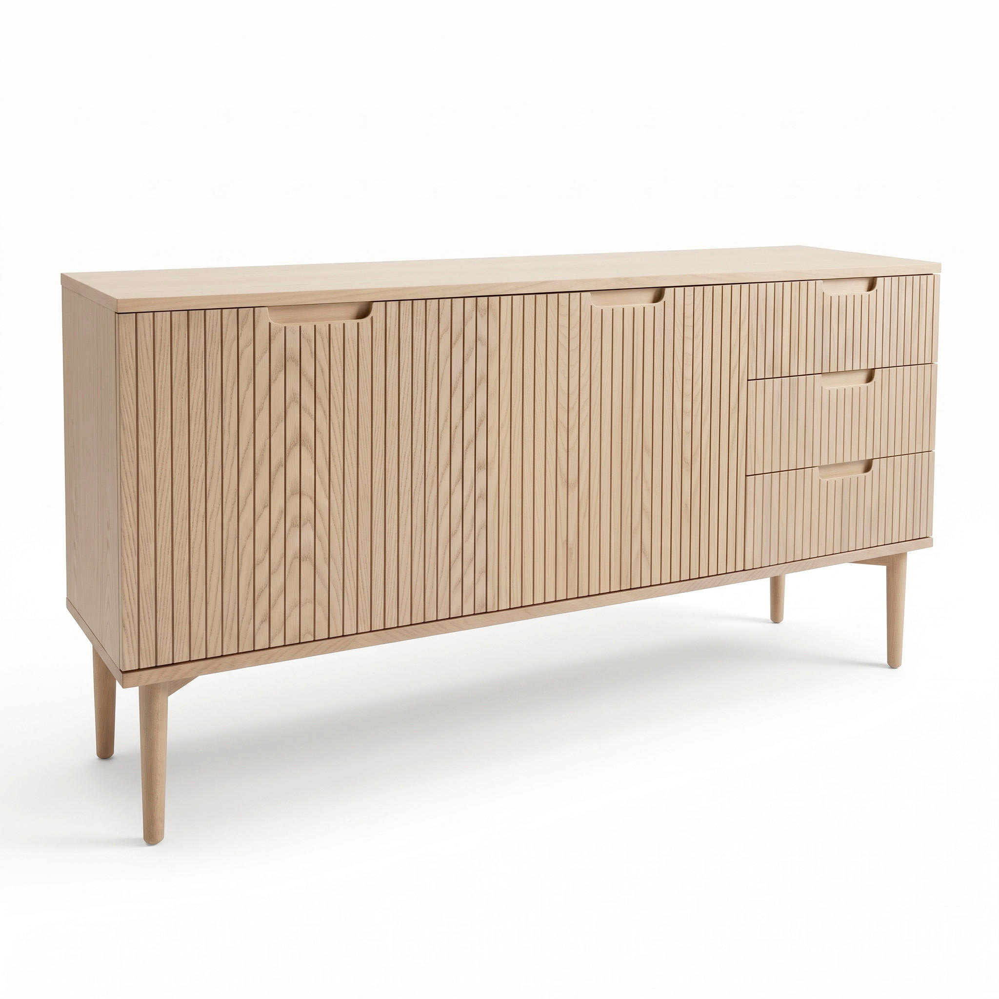 SIDEBOARD  160/75/40 cm 3 låda(or)  - ek Bianco, Klassisk, trä (160/75/40cm) - Niels Andersson