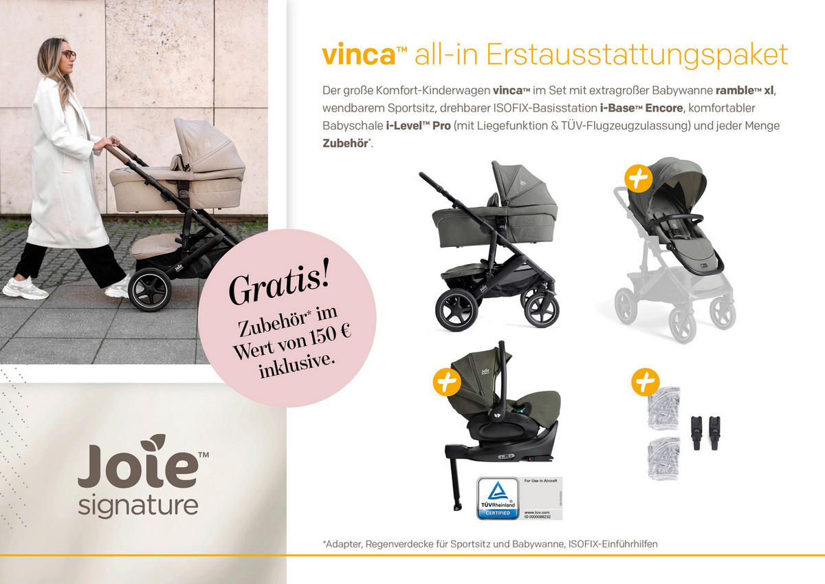 KINDERWAGENSET Signature 2025  - Schwarz/Olivgrün, Basics, Metall (65/109/97cm) - JOIE SIGNATURE
