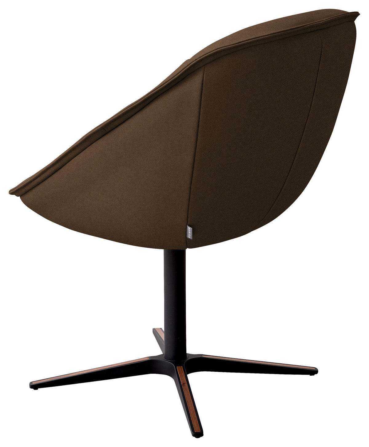 ARMLEHNSTUHL  Beinauswahl, Lederauswahl, Stoffauswahl, inklusive Armlehnen, automatische Rückholfunktion, gepolsterte Armlehnen, Sitzfläche 320° drehbar  Echtleder  - Schwarz/Olivgrün, Design, Leder/Holz (63/88/70cm) - Koinor