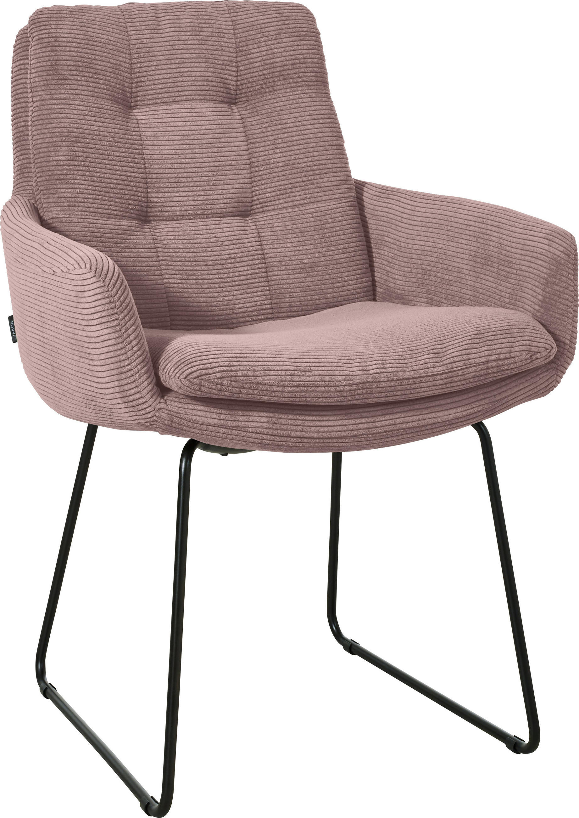 ARMLEHNSTUHL  in Cord  - Altrosa/Schwarz, Design, Textil/Metall (63/90/69cm) - Johann Jakob