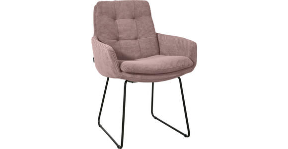 ARMLEHNSTUHL  Stoffauswahl, Typenauswahl, Gestellauswahl Cord  - Altrosa/Schwarz, Design, Textil/Metall (63/90/69cm) - Johann Jakob