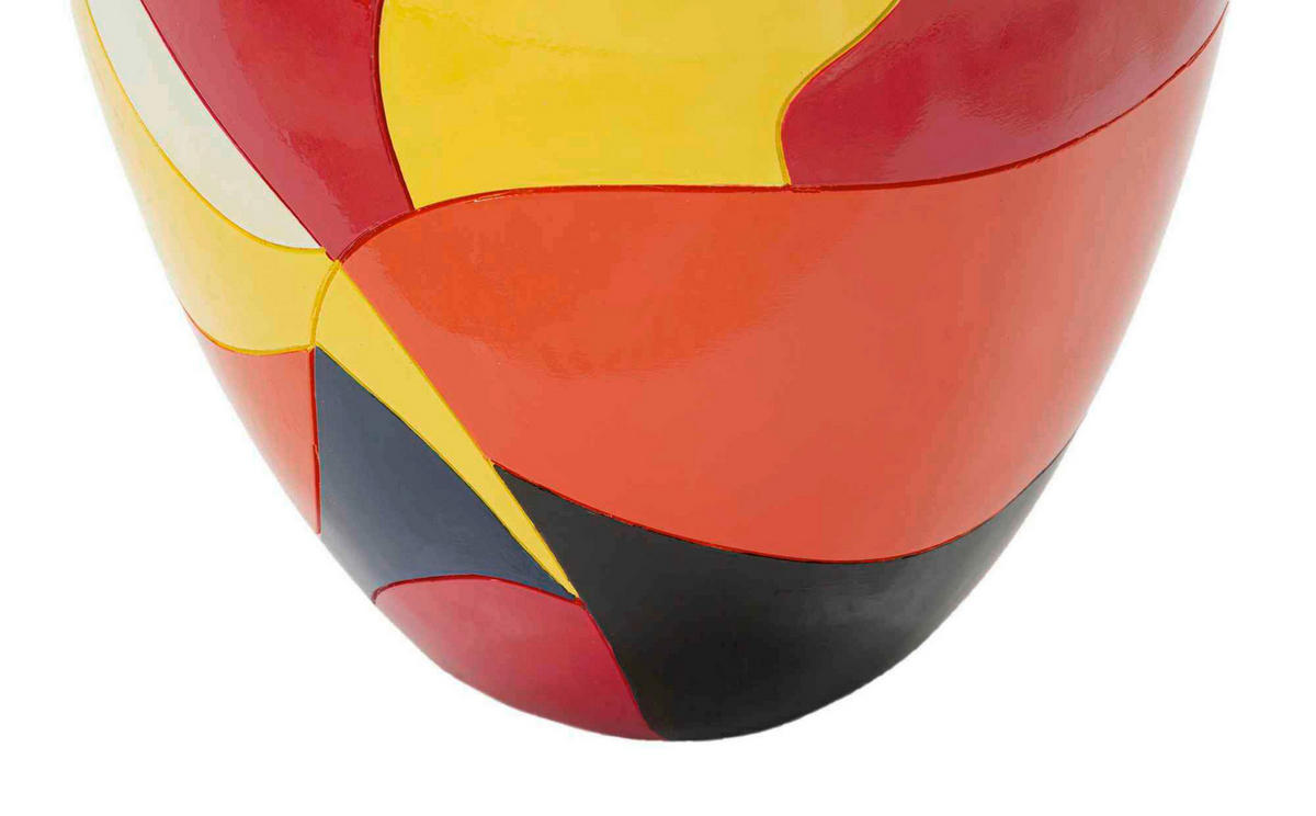 Vase Rubic  - Gelb/Rot, Basics, Kunststoff (29/59/29cm)