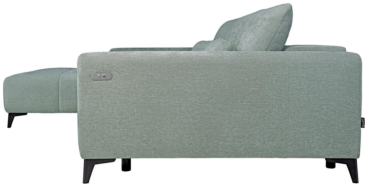 HÖRNSOFFA i chenille ljusgrå  - ljusgrå/svart, Klassisk, textil/plast (222/279cm) - MID.YOU