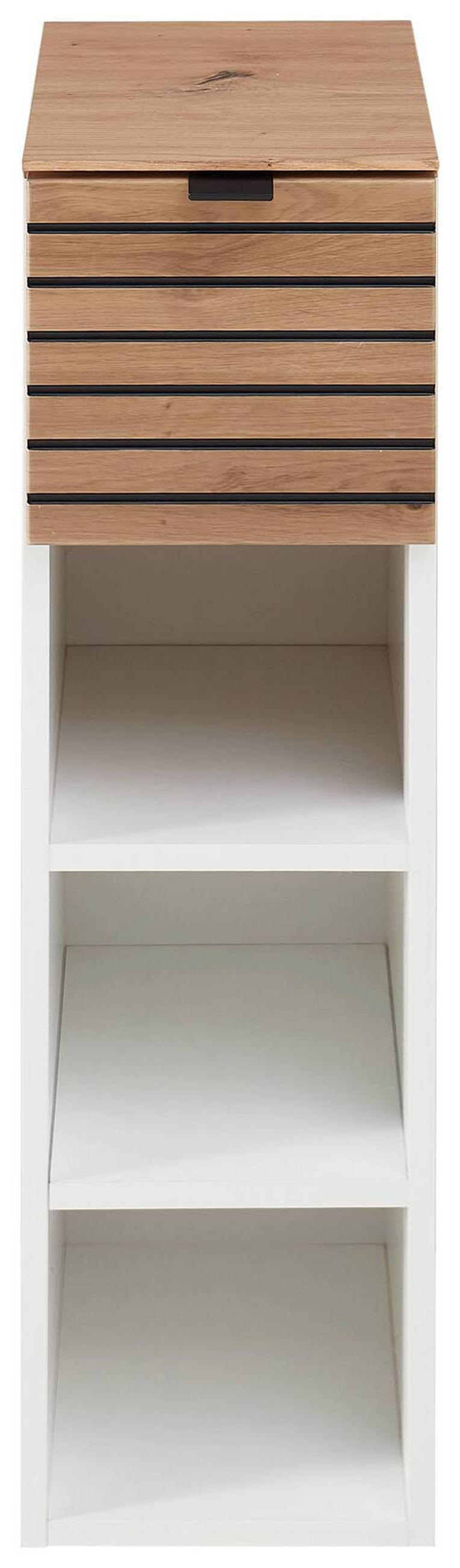 ZÁVĚSNÁ SKŘÍŇKA, bílá, dub artisan, 25/84/37 cm - bílá/černá, Moderní, kov/kompozitní dřevo (25/84/37cm) - Voleo