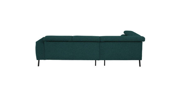 ECKSOFA in Struktur Petrol 205/280 cm - Petrol/Schwarz, Design, Textil/Metall (205/280cm) - Xora