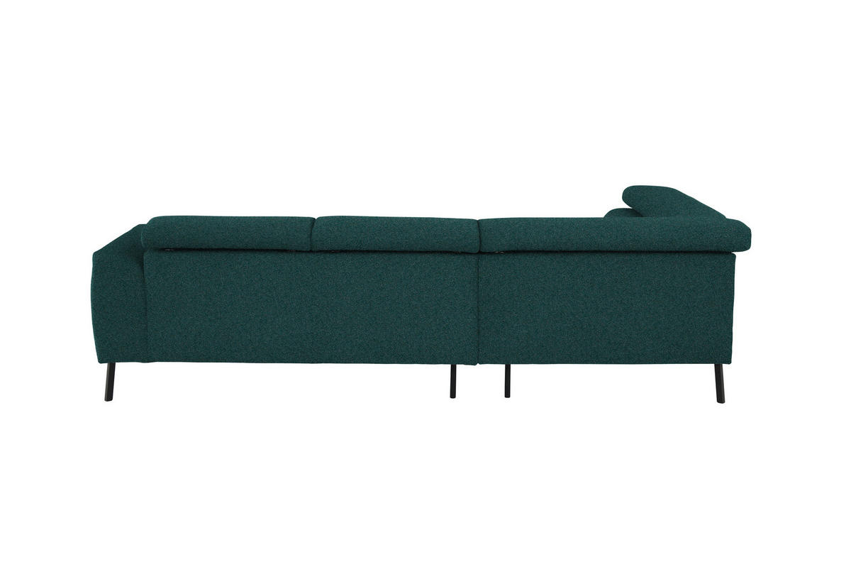 ECKSOFA in Struktur Petrol  205/280 cm  - Petrol/Schwarz, Design, Textil/Metall (205/280cm) - Xora