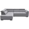 ECKSOFA in Feincord Hellgrau  - Hellgrau/Schwarz, Design, Kunststoff/Textil (205/284cm) - Xora