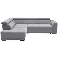 ECKSOFA in Feincord Hellgrau  205/284 cm  - Hellgrau/Schwarz, Design, Kunststoff/Textil (205/284cm) - Xora