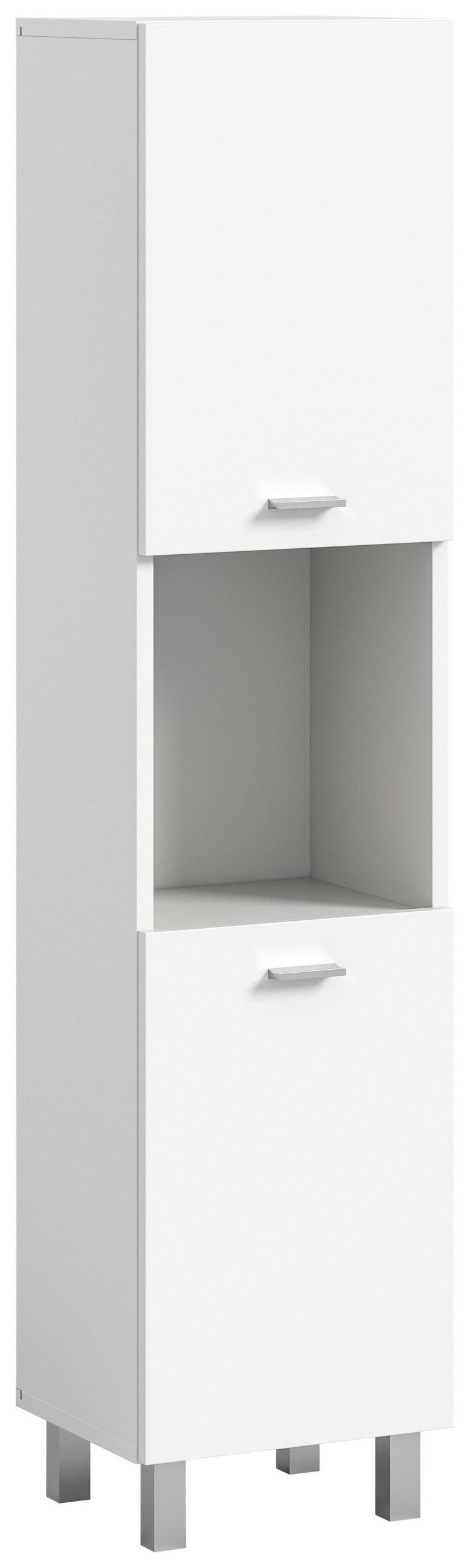 MIDISCHRANK 30/125/29 cm - Silberfarben/Weiß, MODERN, Holzwerkstoff/Kunststoff (30/125/29cm) - MID.YOU